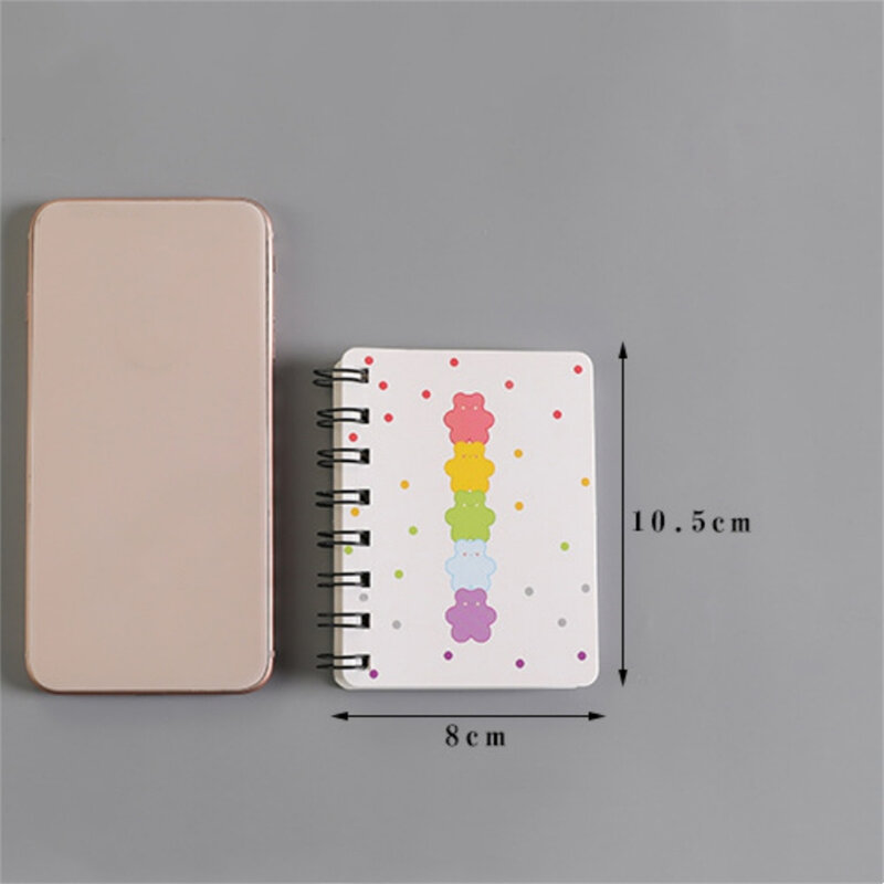 Cute Cartoon Coil Notebook, Menina portátil de folhas soltas, Small Pocket Diaries Notepad, Artigos de papelaria escolar, 80 folhas, Novo, 2024