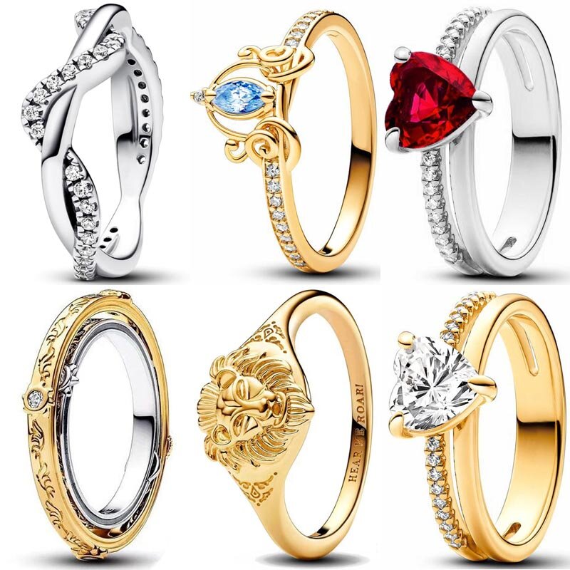 Baru 925 perak murni cincin Pave Double Band hati terjalin gelombang mahkota cincin dengan kristal untuk wanita populer perhiasan ulang tahun