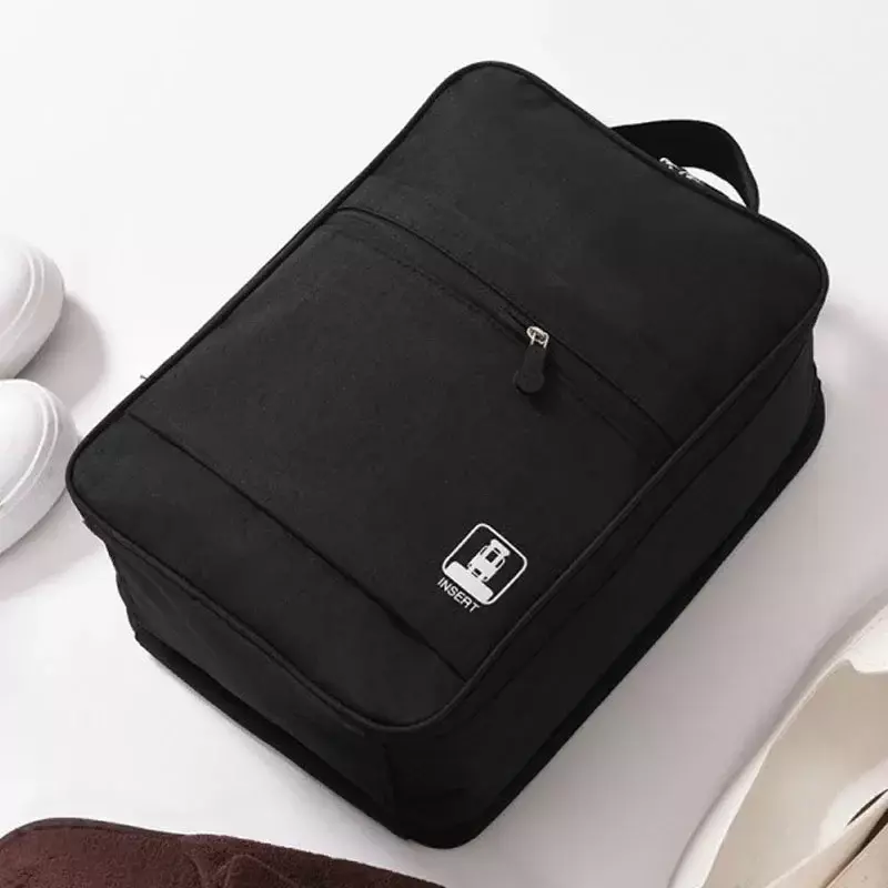 GCX01-Bolsa de zapatos de viaje portátil, almacenamiento impermeable, gris, negro, cian