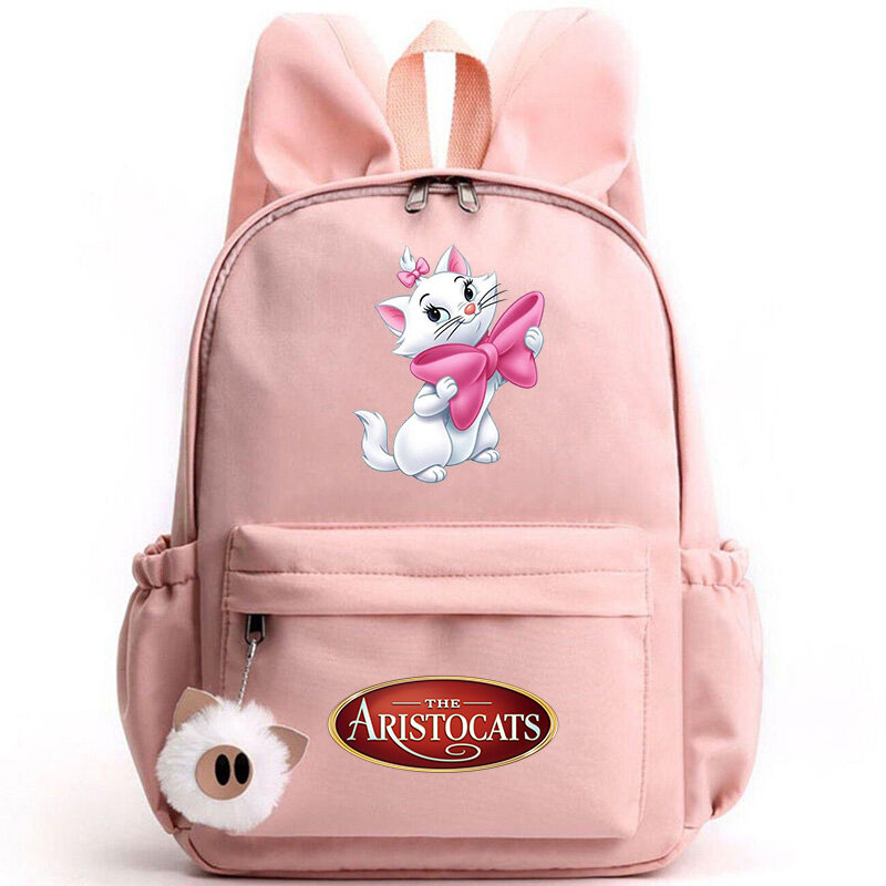 Śliczny Disney aryskotraci Marie plecak z kotem dla dziewczynek chłopięcy plecak nastolatek na co dzień tornistry plecaki podróżne Mochila