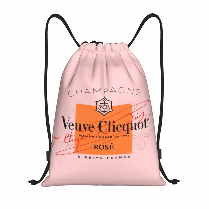 Custom Luxury Champagne Drawstring Bag for Shopping Yoga Backpacks Women Men Champagne Champers Sports Gym Sackpack