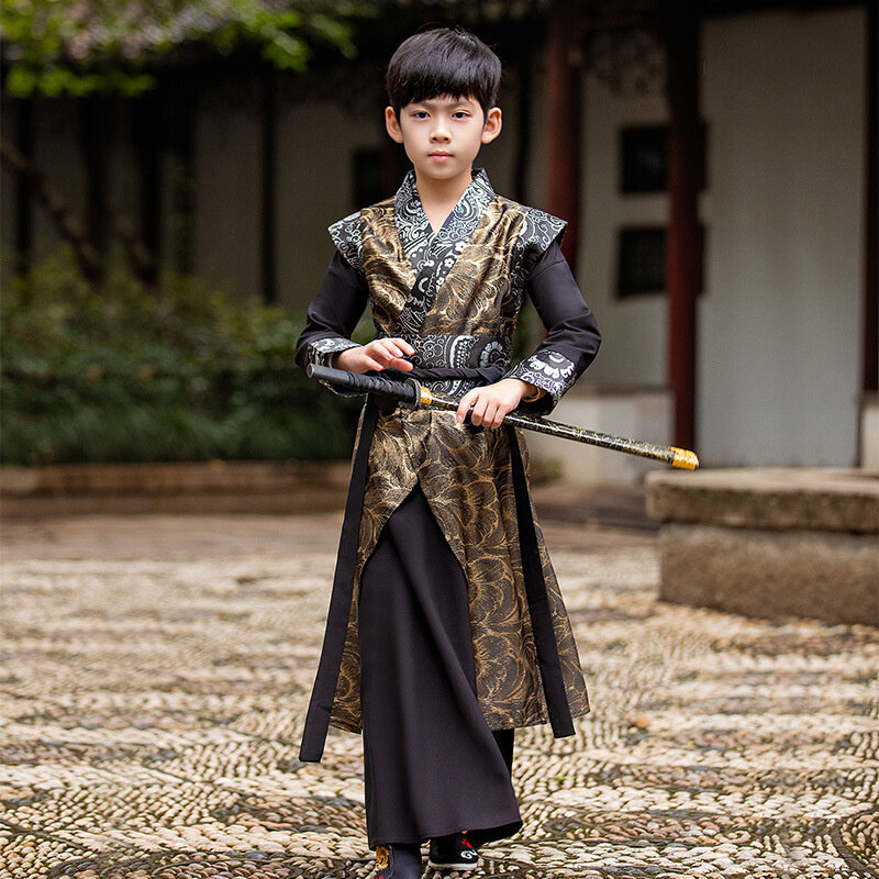 Одежда Хань, одежда в старинном стиле, искусственная и тонкая, детская Традиционная китайская культура, одежда Тан, для мальчиков, красивые мужчины