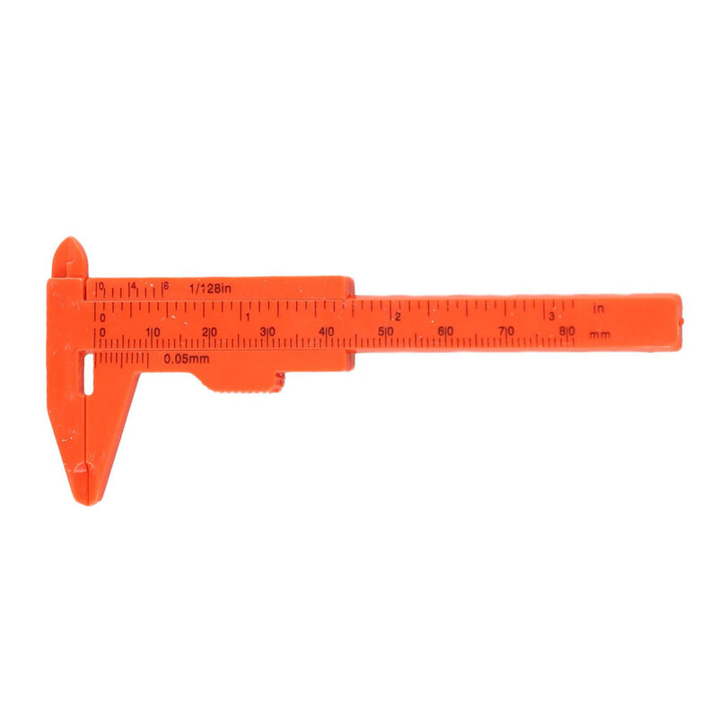 Mini calibrador Vernier deslizante de plástico, herramienta de medición, regla, micrómetro, herramientas de mano para medir cosas pequeñas, 0-80mm, 1 unidad