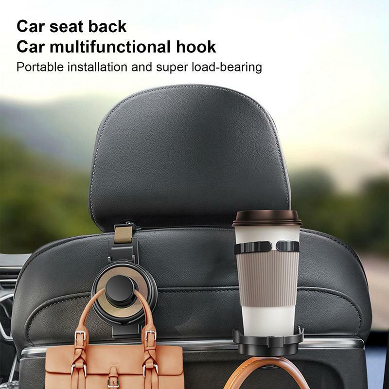 Soporte de taza para reposacabezas de asiento trasero de coche, soporte de teléfono con gancho para respaldo de coche
