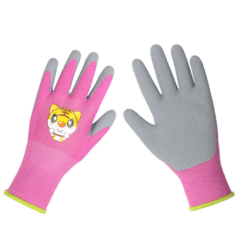 High Elastic Cuff Work Gloves Soft For Kids Foam Rubber Coating Planting Lightweight Skin Friendly Comforatble Wear Resistance