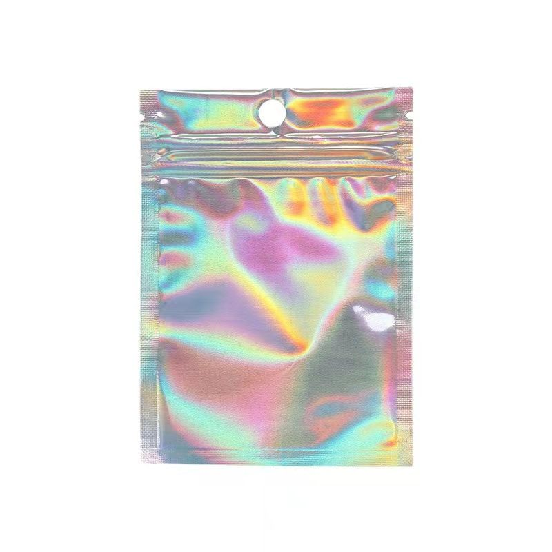 10 pezzi di sacchetti di plastica Laser autosigillanti per sacchetti di gioielli con sacchetto di immagazzinaggio regalo per imballaggio di gioielli con finestra di visualizzazione trasparente