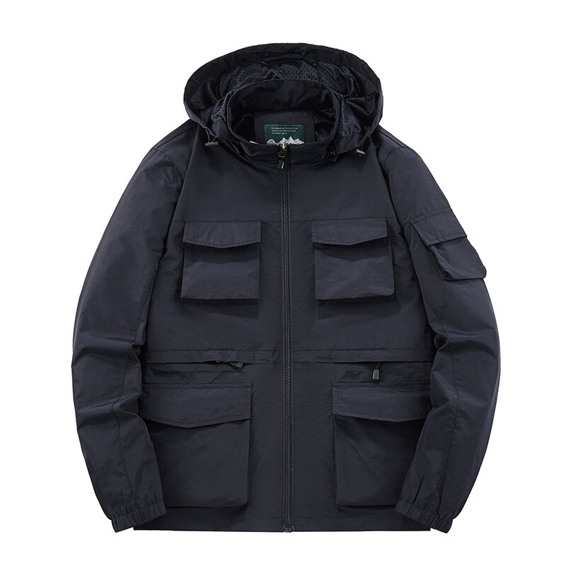 Men's Jackets New Spring Autumn Outerdoor Windbreaker Coats Man Hooded Overcoat Multi-pocket Male Climbing Clothing