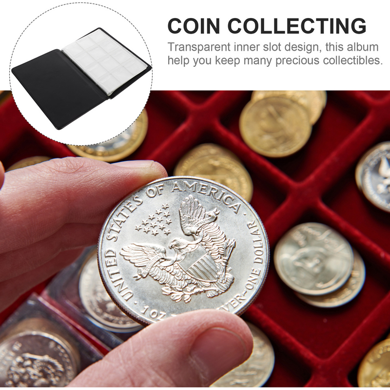 Альбом для коллекции монет, памятный, розовый, черный, защитный, органайзер для монет, фотоальбом для монет