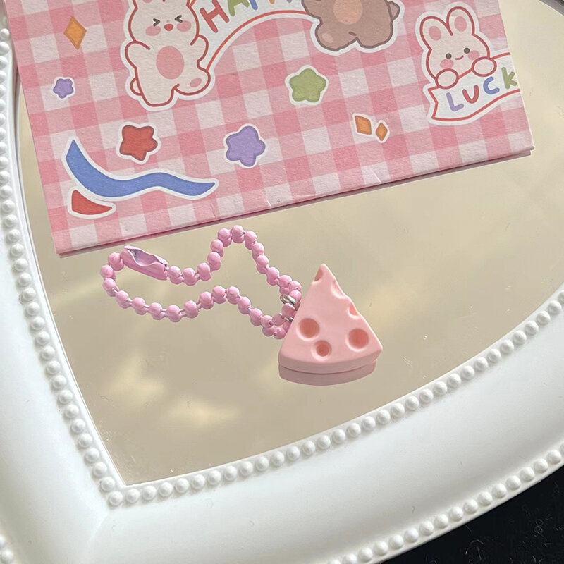 Liontin keju kartun lucu, gantungan kunci indah kue keju tas liontin untuk hadiah ulang tahun anak perempuan