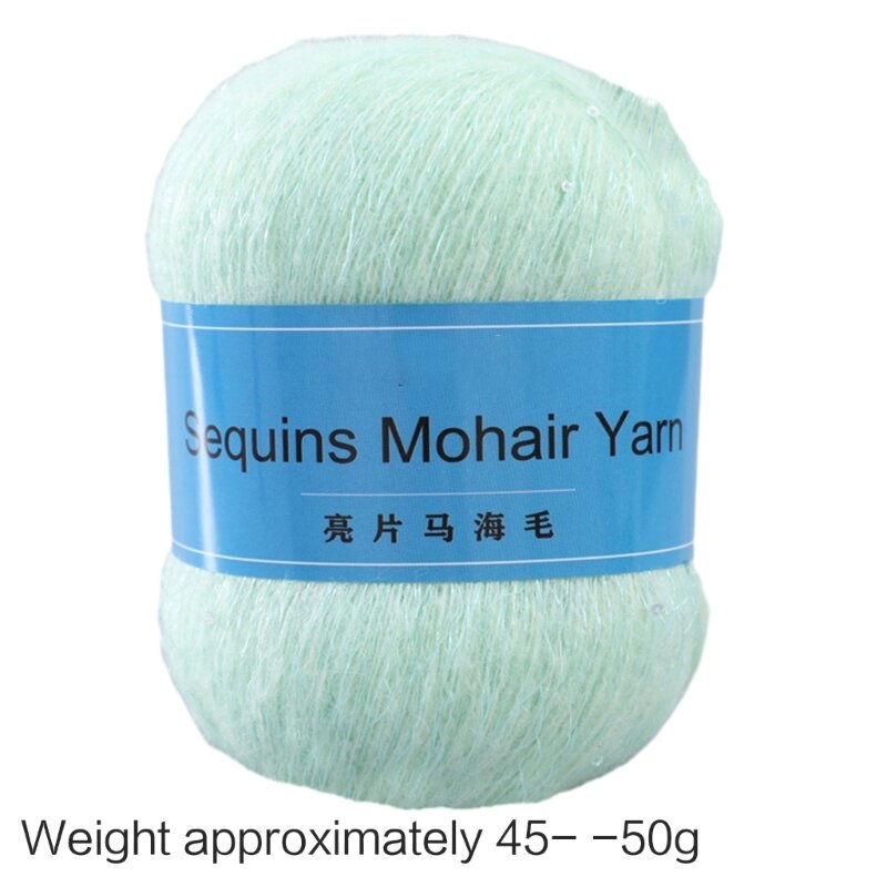Sequins Beaded Yarn for Hand Knitting and Crocheting Soft, Warm, and Versatile Fluffiness Cozy for Hats, Gloves, Shawls 28TF
