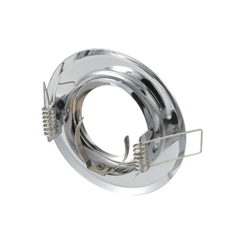 LED Spotlight Cutout 62mm Chrome Round Adjustable Aluminium Fixture Ceiling Light Frame for GU10 MR16 LED Spot Fitting