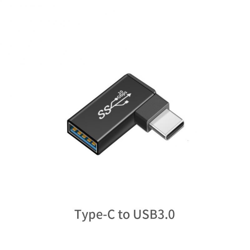 USB 3.0タイプCメスからUSB3.0オスのotgアダプター、90度の角度のコンバーター、10gbps、1-10個