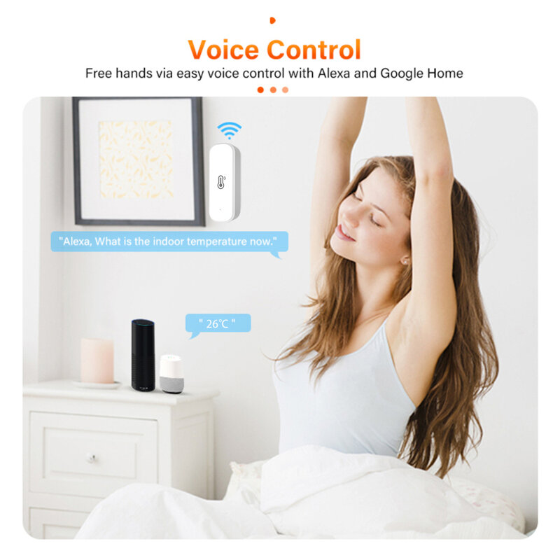 Sensor de temperatura y humedad inteligente Doodle WiFi/Zigbee para interiores, controlador de higrómetro para el hogar, monitoreo inalámbrico de vida inteligente