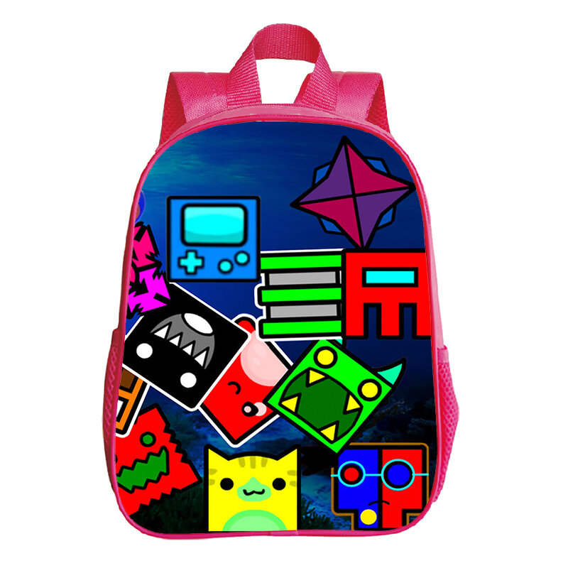 Рюкзак для девочек с геометрическим принтом, розовые школьные ранцы для детей дошкольного возраста