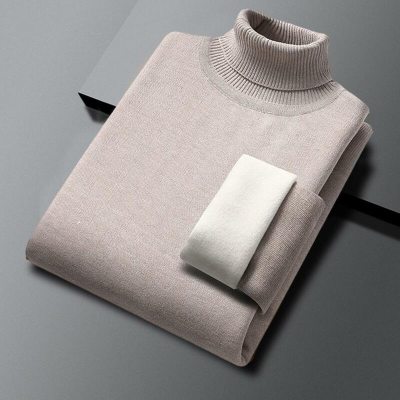 Pullover Sweater  Chic Men Thickened Warm Slim Fit Casual Knitwear  Skin-touch Men Sweater