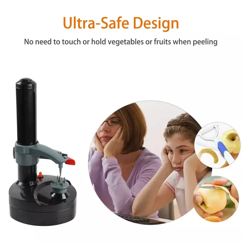 Electric Potato Peeler with 1 Replacement Blades Stainless Steel Automatic Rotating Fruits Fruit Peeler Apple Paring Machine
