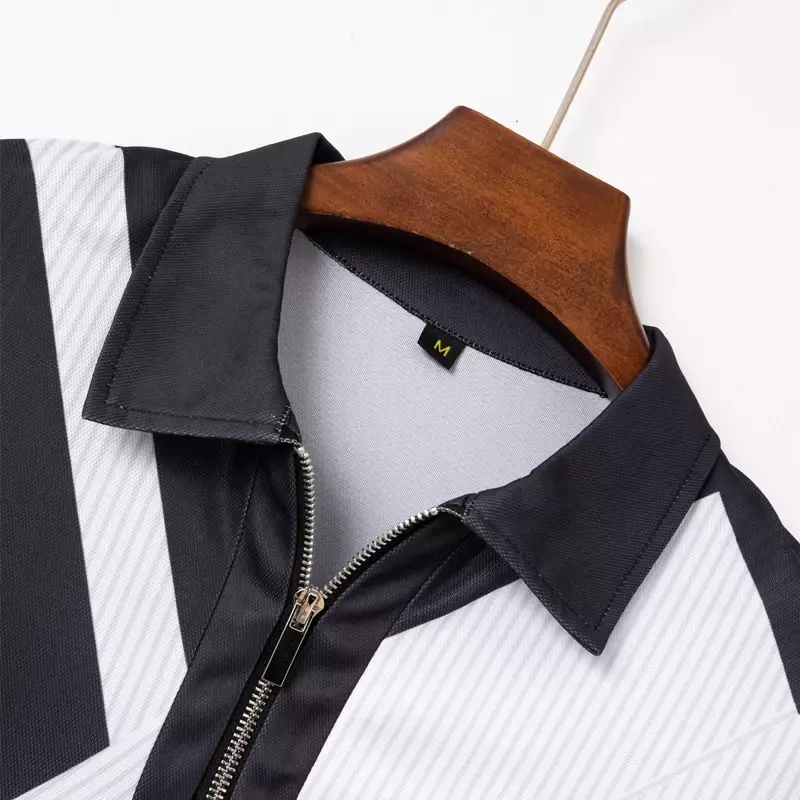 Herrenmode Polos hirts Sommer Farbe passend Revers schlank Kurzarm T-Shirt Golf Reiß verschluss Pullover Top Business Casual Shirt