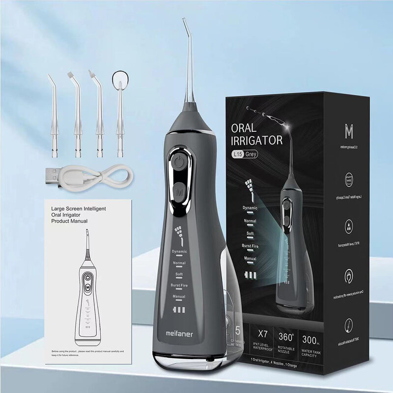 Portable Water Flosser Dental Oral Irrigator Pick 5 Modes 360° Rotated Jet For Cleaning Teeth Thread Floss Mouth Washing Machine