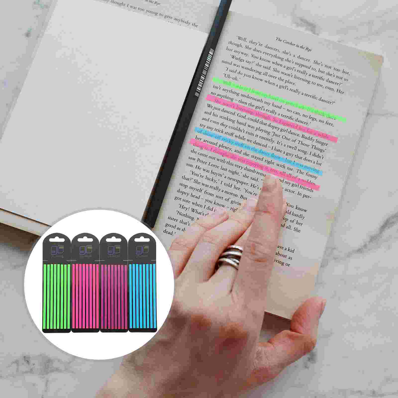 Mark Supply Highlighter Book Tape Notes Stickers Highlighters Professional Reading Strips Portable Page Marker The Pet
