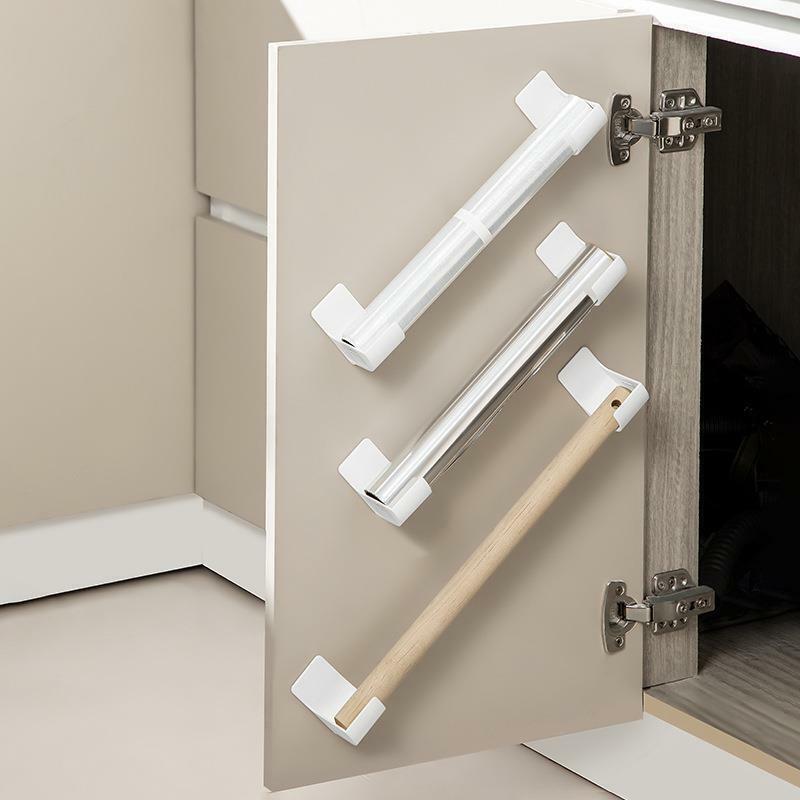 4/2 buah rak penyimpanan gulungan Film kesegaran Dispenser gulungan kantong sampah poli plastik pasang dinding dapur untuk lemari