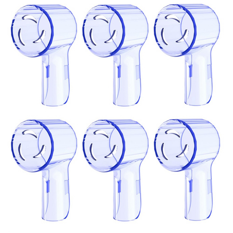6 Pack Toothbrush Heads Dustproof Cover Compatible for Oral B, Fits for Oral-B IO Series, Convenient Travel, Blue