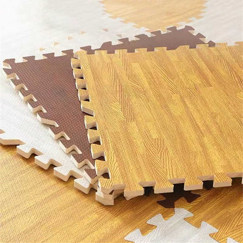 8PCS Wood Floor Noise Mat Foam Mat Play Mats 30x30cm Wood Activities Mat for Baby Mat Thick 1.2cm Tatame Playroom Mat Puzzle Mat