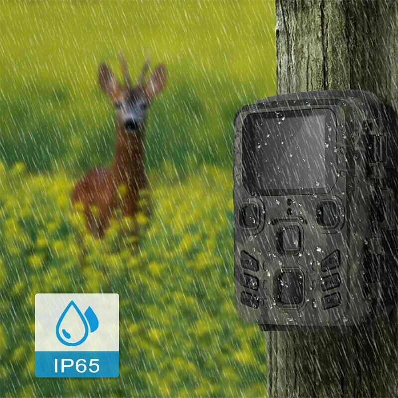 야외 미니 트레일 카메라 적외선 야간 투시 모션 활성화 사냥 트랩 게임 IP66 방수 야생 동물 캠, 4K HD 20MP 1080P