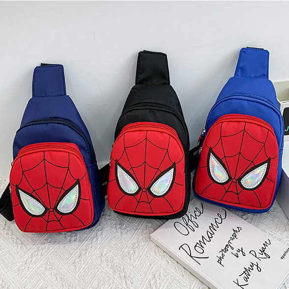 Tas dada kartun ransel bahu anak-anak Spiderman kapasitas besar tas keren uniseks tas selempang pelajar hadiah anak-anak