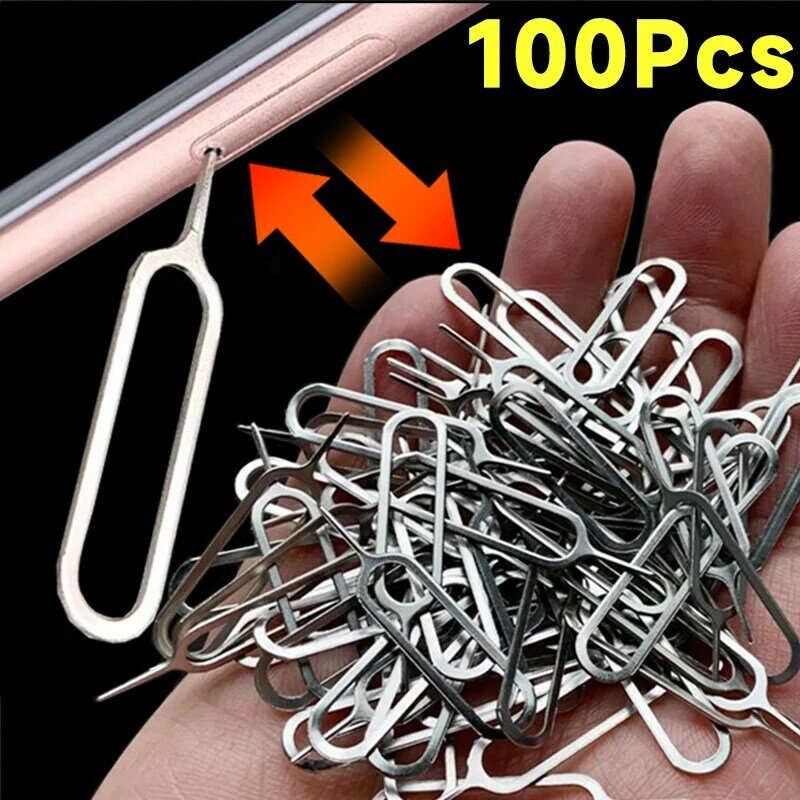100-1Pcs Sim Card Tray Pin Ejecting Removal Needle Opener Ejector Universal Tray Eject Pin for Iphone 15 14 Samsung Xiaomi Phone