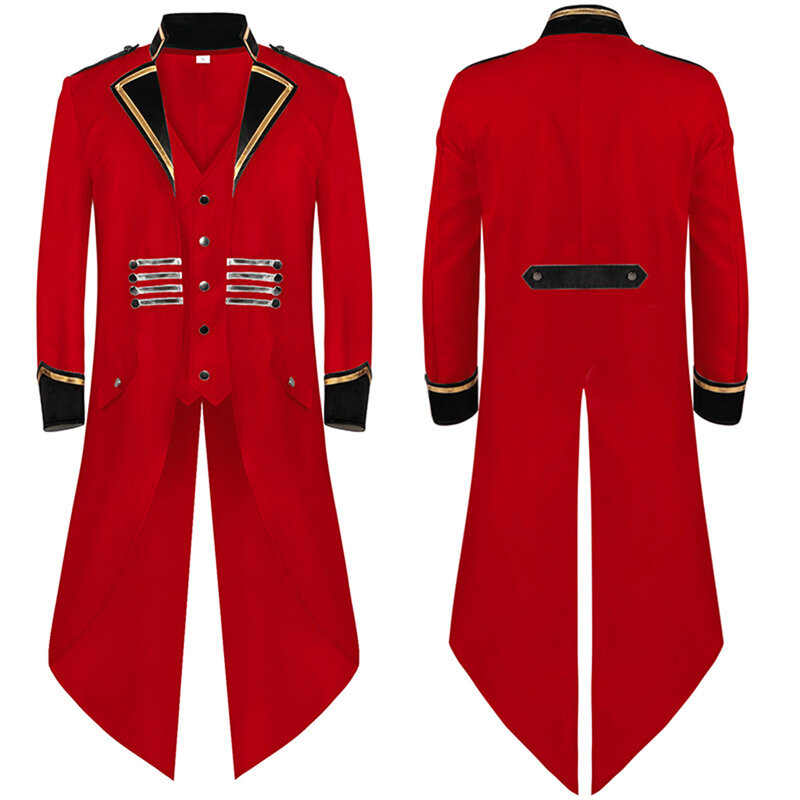 Mantel Trench pria Steampunk, gaya Victorian, jaket Ekor Walet cocok untuk setiap musim