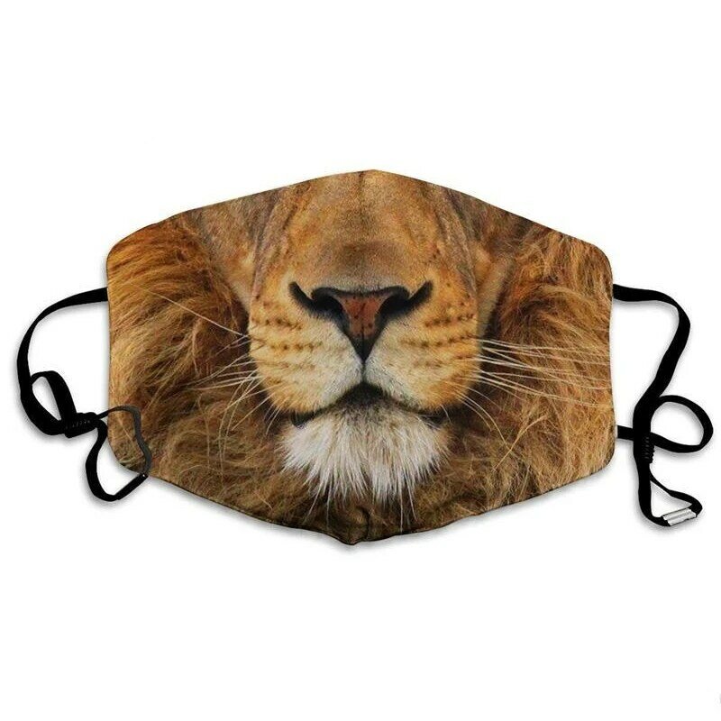 Outdoor Mask Breathable Cold Proof Warm Windproof Washable Reusable Animal Dog Cat Tiger Printed Adjustable Belt