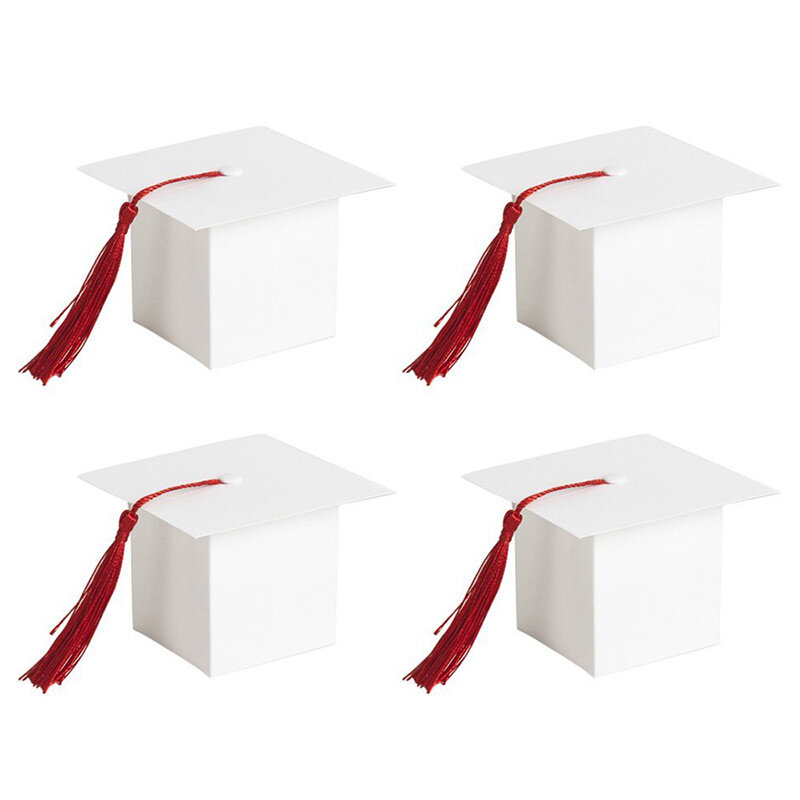 10pcs Paper Graduation Cap Candy Treat Boxes Gift Boxes with Tassel Graduation Party Unique Doctoral Cap Shaped Funny Funny Cute