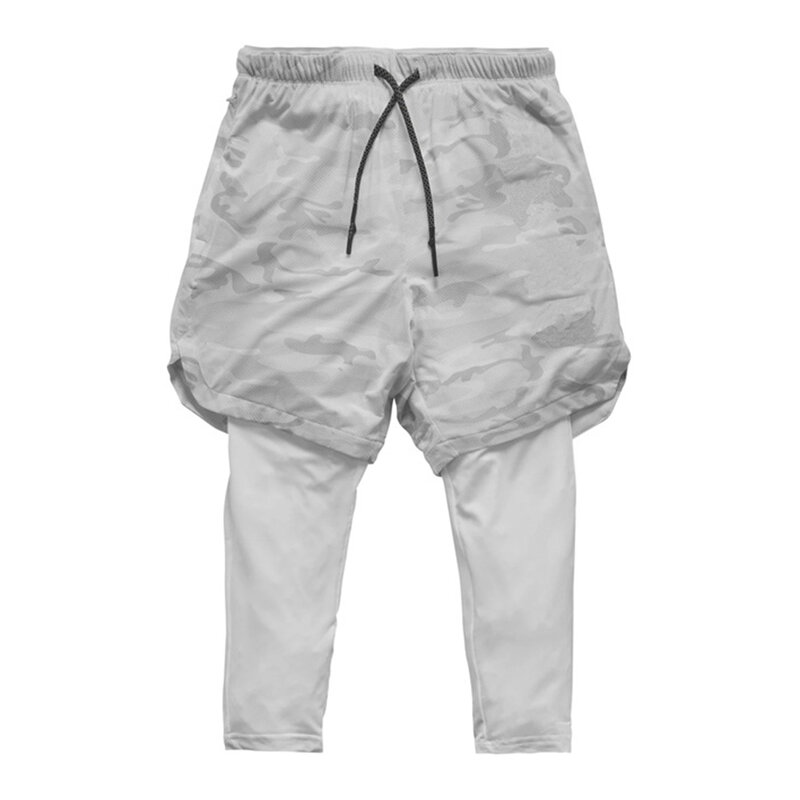 Bolso escondido shorts esportivos masculinos, calças para exercícios respiráveis, 9 pontos de secagem rápida, moda primavera e verão