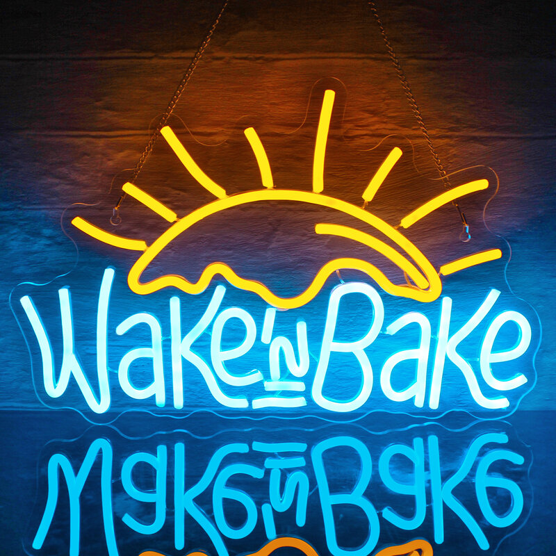 Wake‘s Bake Neon Sign Bedroom Dessert Shop Party Bar Restaurant Kitchen LED Neon light Personalized Cave Wall Decorative Lamps