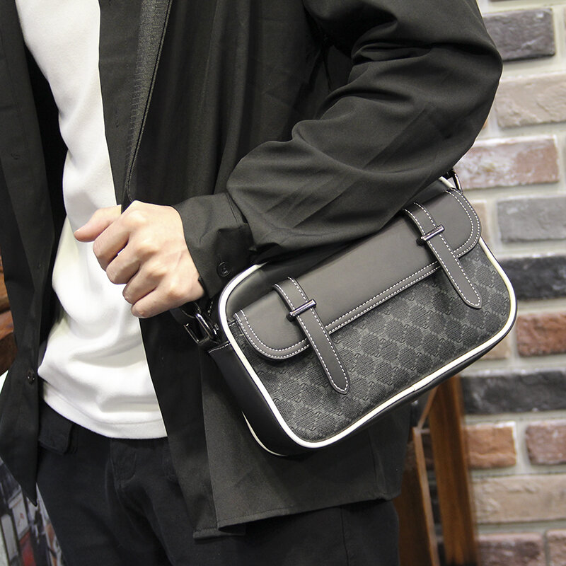 Nowy męski w kratę z pojedynczym ramieniem biznesowa torba Crossbody rekreacyjny na co dzień plecak telefon komórkowy mały plecak