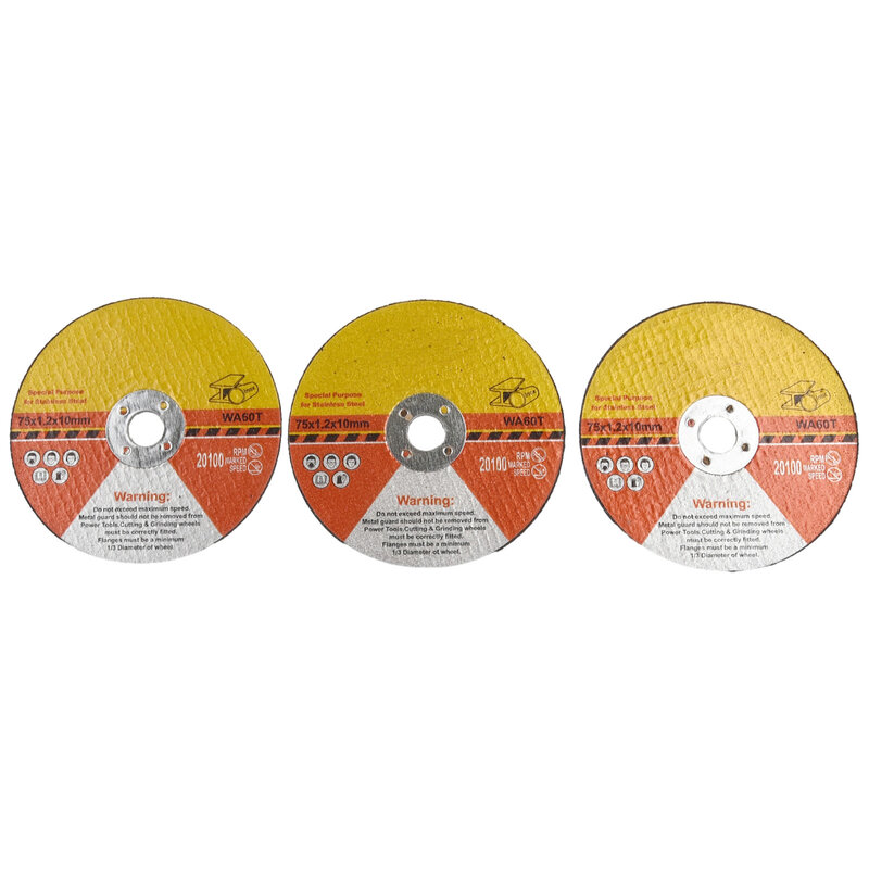 アングルグラインダーツールカットディスク、グラインダーホイールソーブレード、耐摩耗性、耐久性のあるディスク、75mm、3個