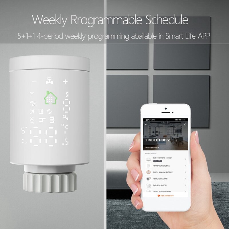Tuya Zigbee Smart Radiator Valve Programmable Thermostatic Radiator Home Temperature Controller For Alexa Google Home