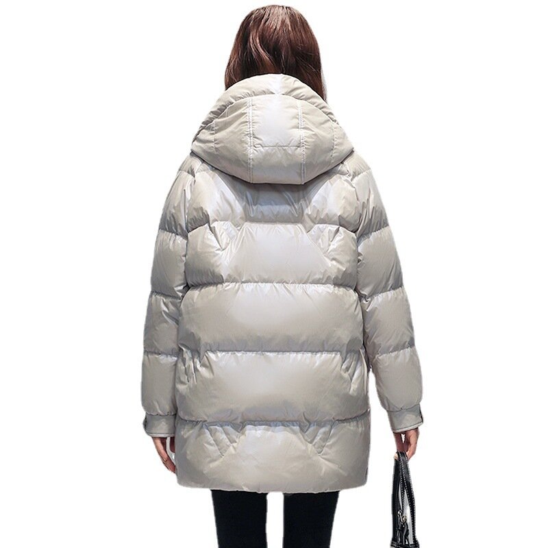 2022 nuove donne invernali piumino d'anatra bianco piumino con cappuccio giacche cappotti moda Casual caldo felpe con cappuccio bianco nero cappotti