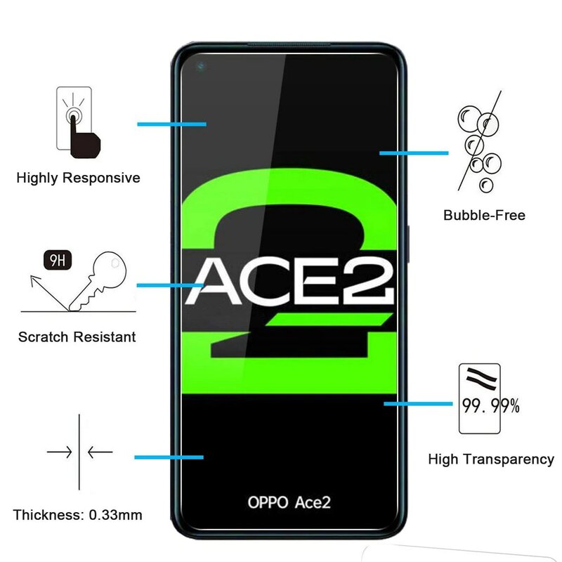 2/4Pcs Tempered Glass For OPPO Ace 2 Screen Protector Glass Film