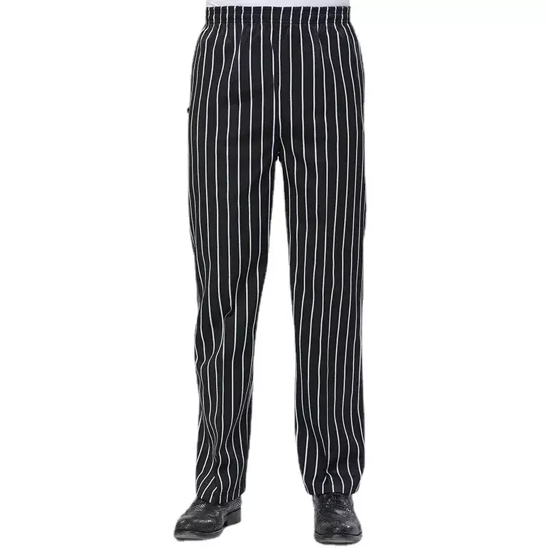 Catering Trousers Pants Chef Elastic Restaurant Pant Hotel Food Red Service Waiter Waist Work Stripe Cook Kitchen Bakery Peppers