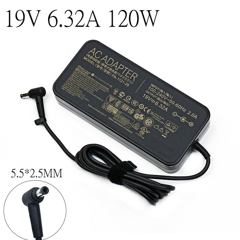 19V 6.32A 120W 5.5x2.5mm adattatore ca caricabatterie per ASUS ROG FX504 GL502V GL752VW GL552VW N750 N550J N550