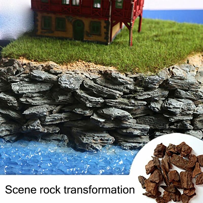 50g Bark Micro Landscape Fairy Garden Sand Table Layout Simulation Bench Rock Stone Scene Model Mountain Platform