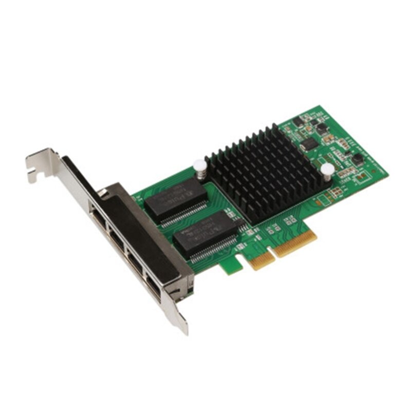 인텔 I350-T4 칩용 PCIe X4 4 포트 랜 카드, 10, 100, 1000Mbps, 4 포트 서버 기가비트 카드, PCIe 이더넷 드롭쉽