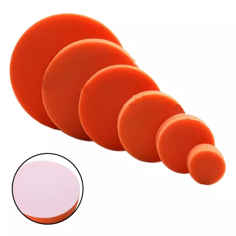 2 Stück Kfz-Poliers chwamm kissen zum Grob-und Fein polieren für Autos van Glas Stein Keramik Orange