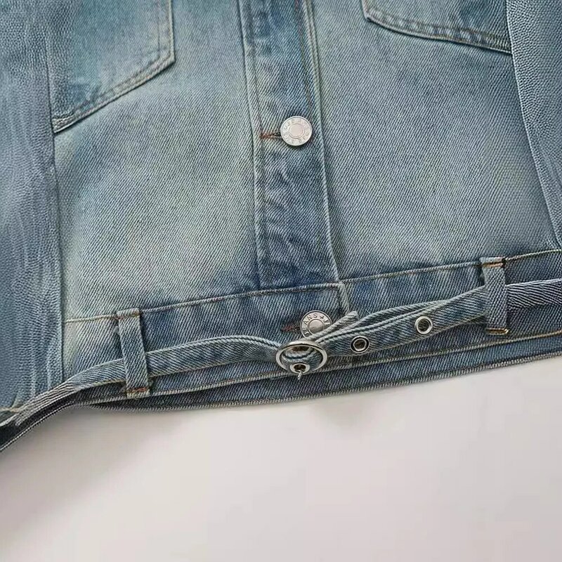 Women's new casual belt with denim jacket and pants