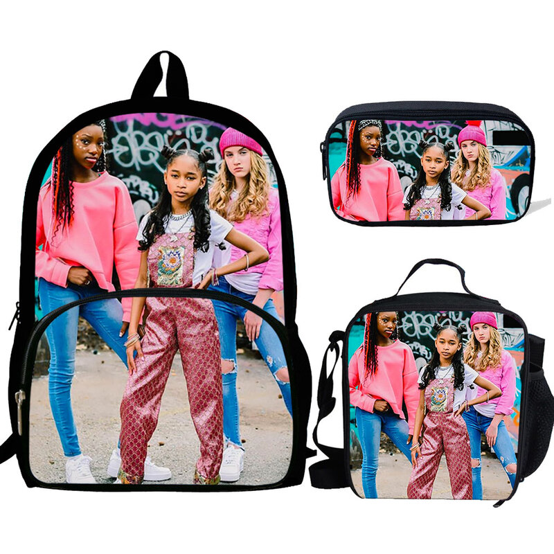 3 pçs jogo om nom impressão mochila para meninos meninas sacos de escola crianças padrão bookbag crianças escola saco pacote