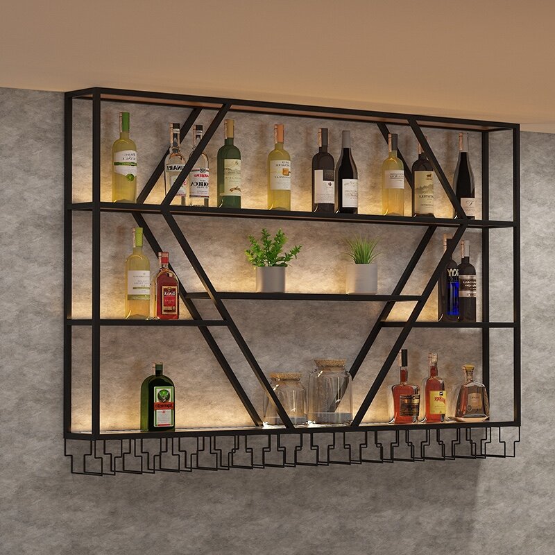 Corner Restaurants Wine Cabinets Storage Modern Cocktail Whisky Bar Cabinets Liquor Bottle Mueble Para Vino House Furnitures