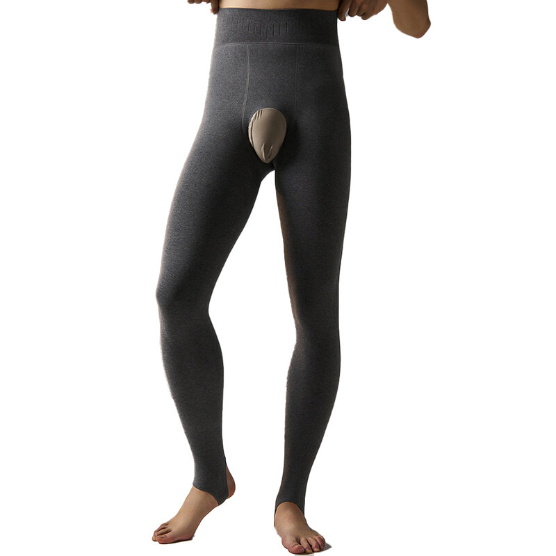 Calças íntimas térmicas masculinas, Long Johns, meias de corpo quente, fundo baselayer, leggings de protuberância escrotum