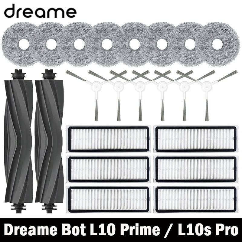 Сменные детали для робота Dreame Bot L10 Prime / L10s Pro / L10 Pro, основная боковая щетка, фильтр НЕРА, насадка на швабру