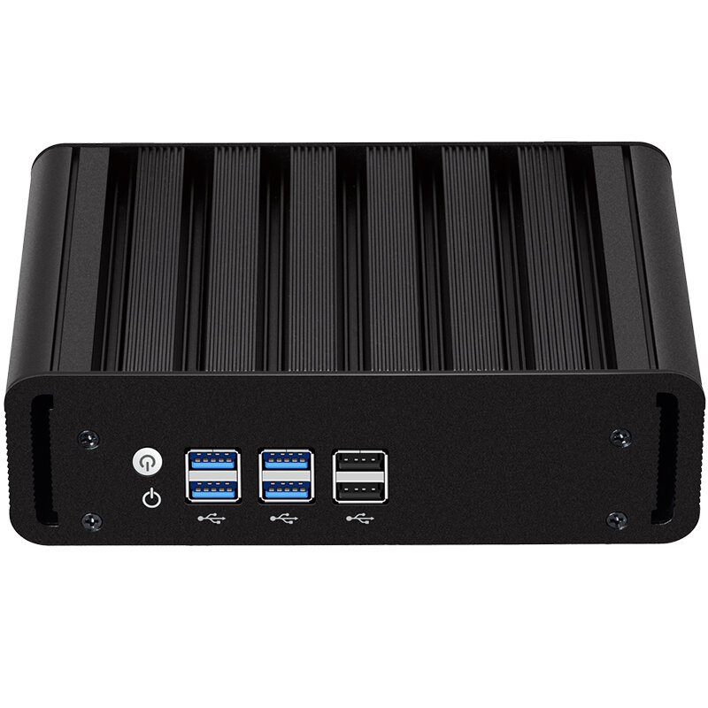 Helorpc Fanless Industrial Mini PC with 1LAN 8USB  8G 128G DDR3  Support Windows7/8/10 Linux  Pfense Firewall Office Computer